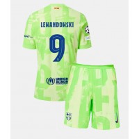 Camisa de Futebol Barcelona Robert Lewandowski #9 Equipamento Alternativo Infantil 2024-25 Manga Curta (+ Calças curtas)